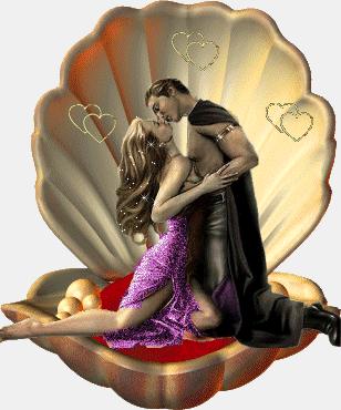 Couple amoureux coquilage