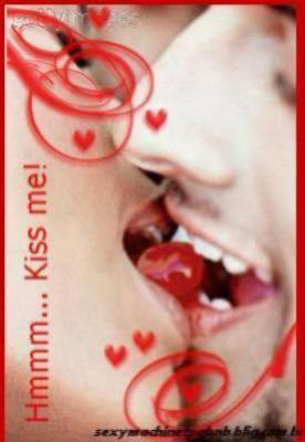 Le baiser amoureux � la cerise