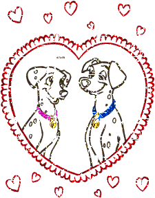 Couple chiens amoureux