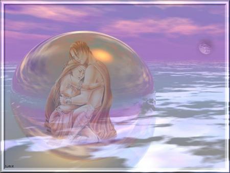 Couple amoureux  dans sa bulle