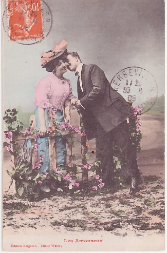 Couple amoureux-carte ancienne