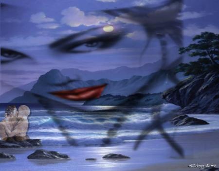 Couple amoureux au bord de mer